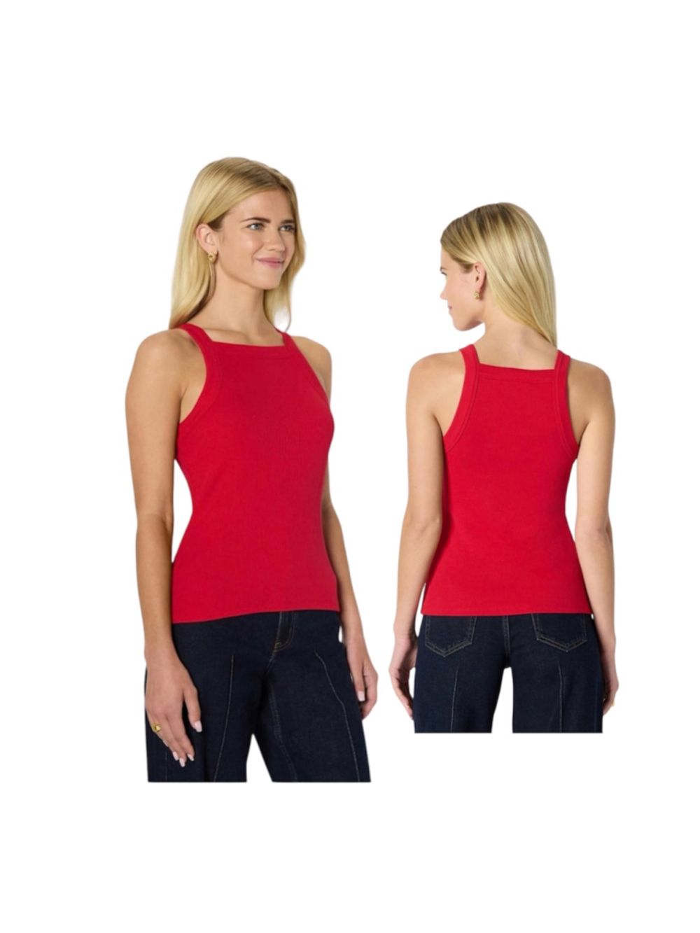 Women's Amazon Essentials Rib Tank Top Red Size XS